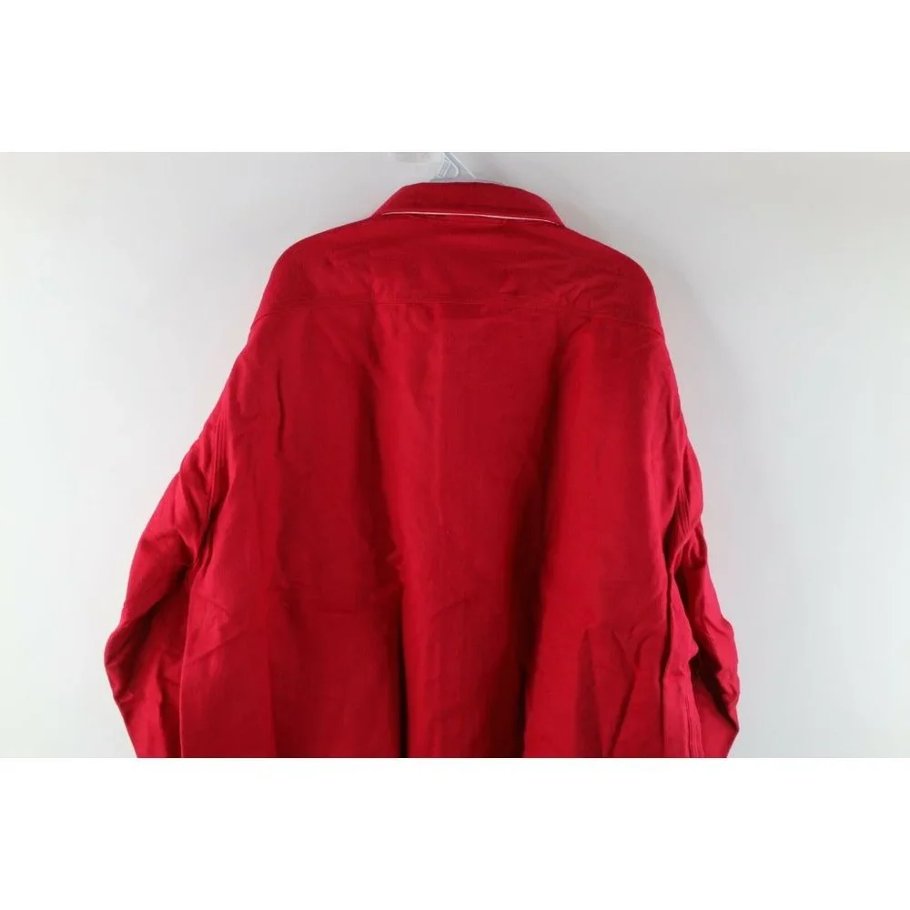 NOS Vtg 90s Carhartt Mens 4XL Double Pocket Chamois Cloth Button Shirt Red USA - Picture 7 of 8